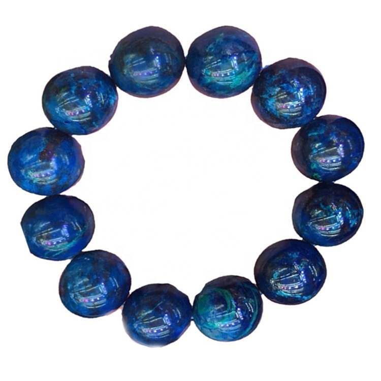 Chrysocolla Stone Beads Еластична гривна Gemstone Beads Stretch гривна Chtysocolla 38