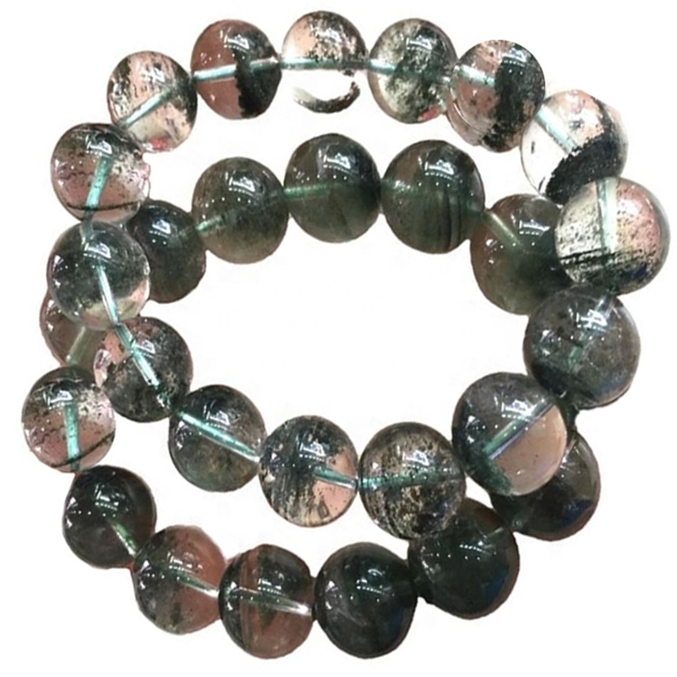 Manik-manik buatan tangan Green hantu Phantom Quartz kristal gelang gelang 35