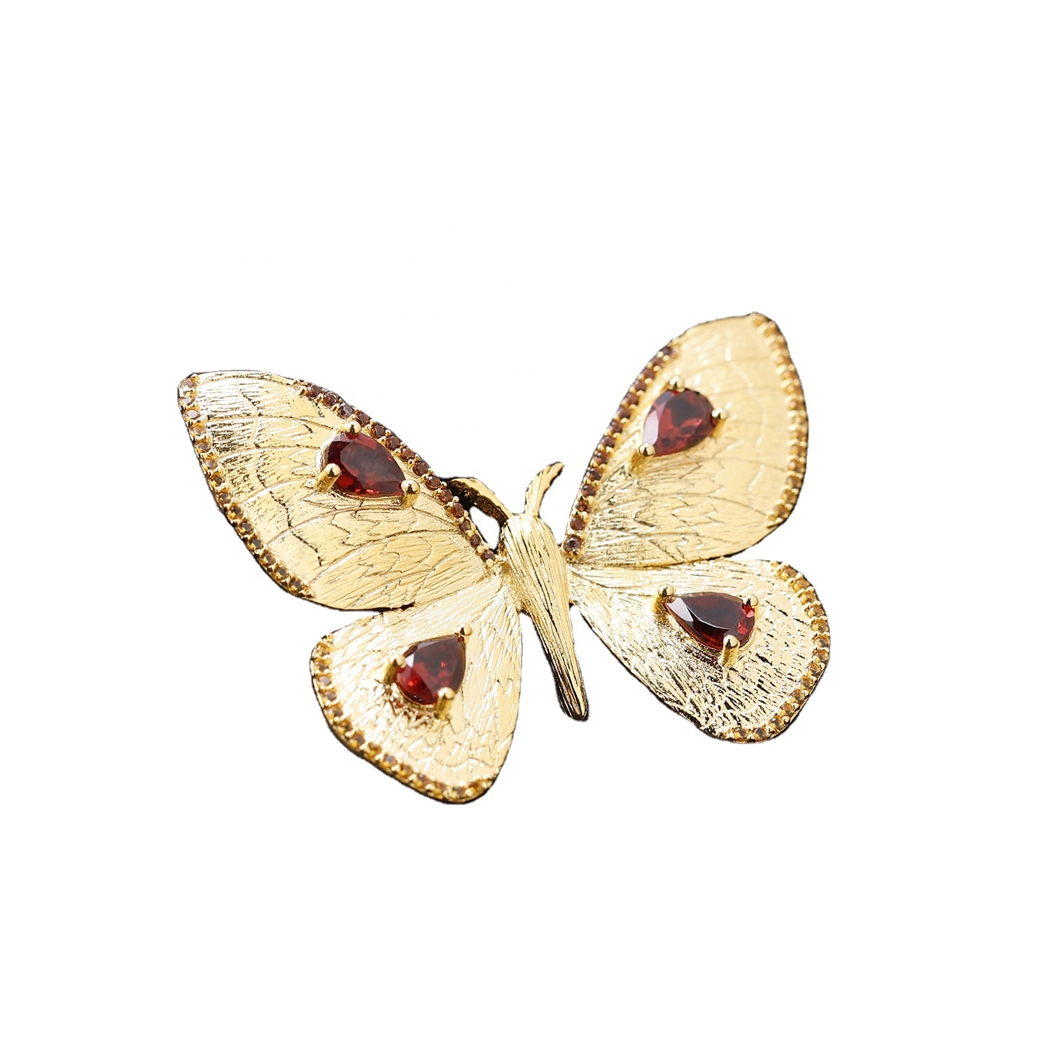 Hình dạng bướm 18K Vàng Trang sức Mặt dây chuyền Vòng cổ 925 Sterling Bạc 15