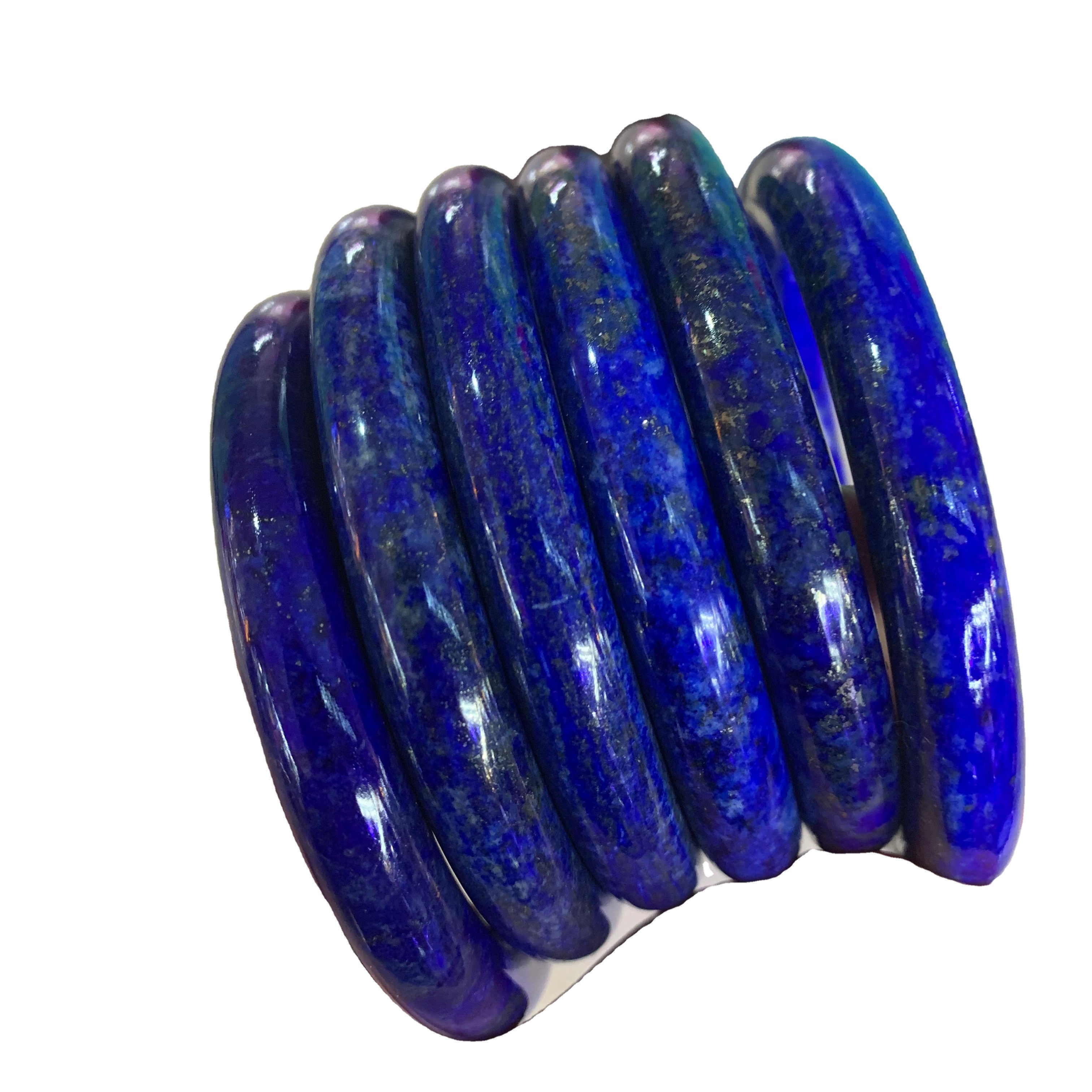 Lapis Lazuli Brazalete Redondo Joyería Natural Pulsera Femenina Regalo 35