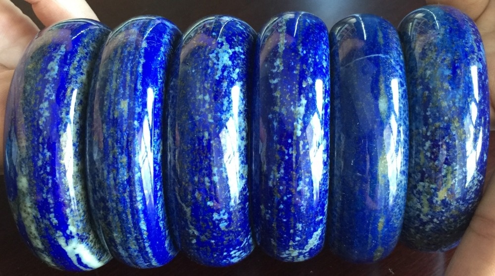 Lapis Lazuli Brazalete Redondo Joyería Natural Pulsera Femenina Regalo 41