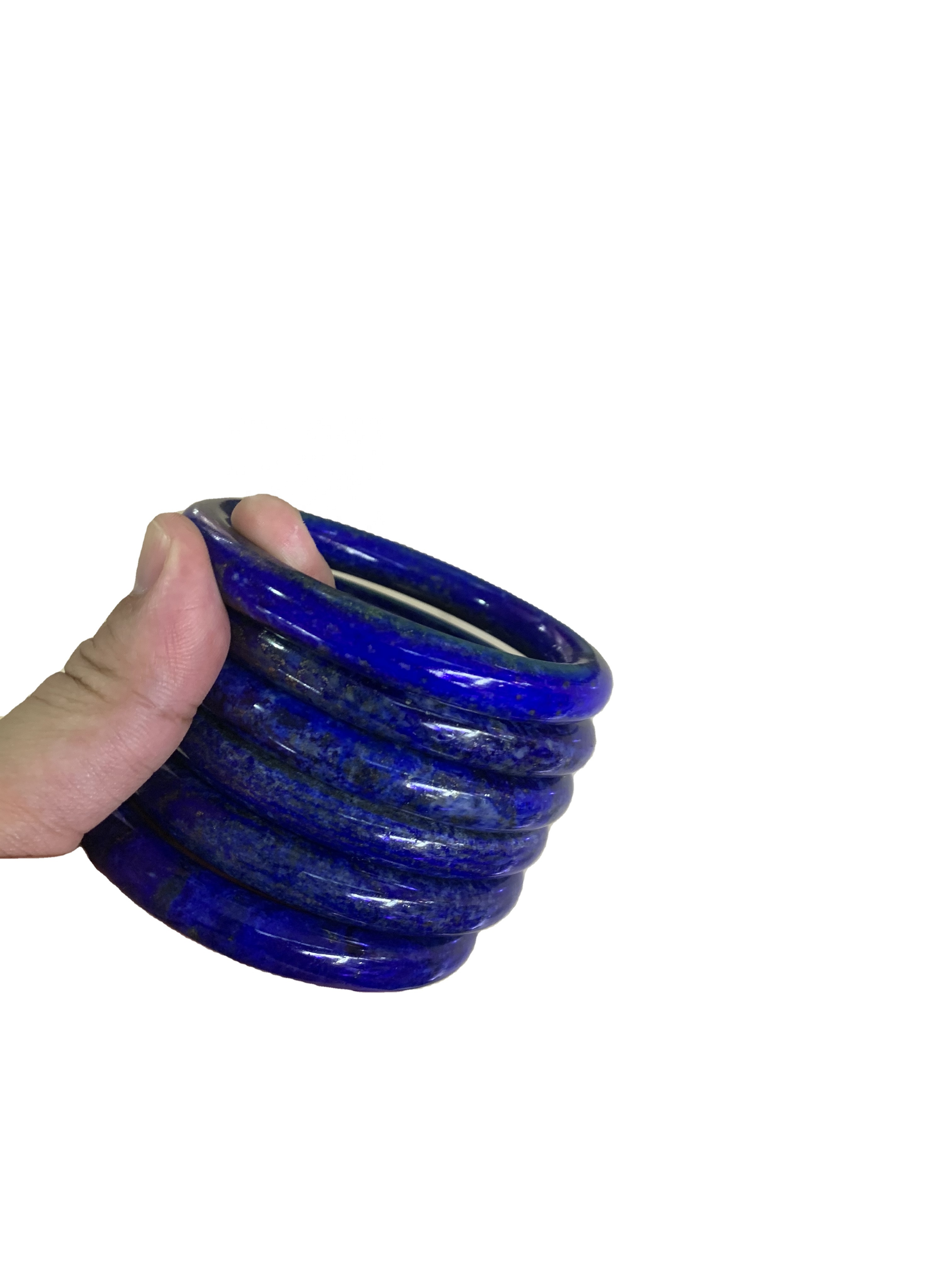 Lapis Lazuli Brazalete Redondo Joyería Natural Pulsera Femenina Regalo 43