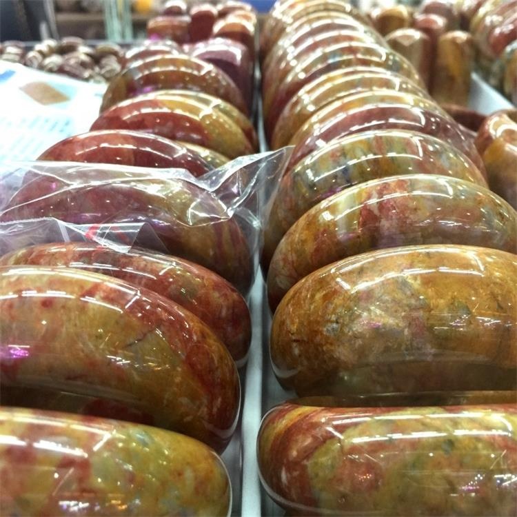 Berkualiti tinggi Agate Agate Bangle Bangle Kuantiti untuk Membuat Gemstone Semulajadi Wanita Hadiah 35