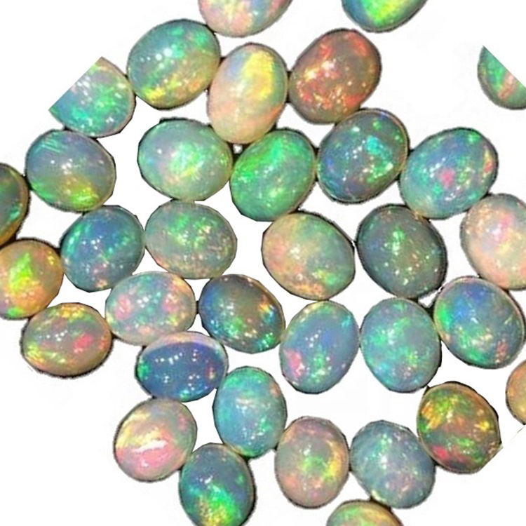 AAAA Gæði Natural White Eþíópíu Opal Cabochon með Multi Fire Lose Gemstone 16