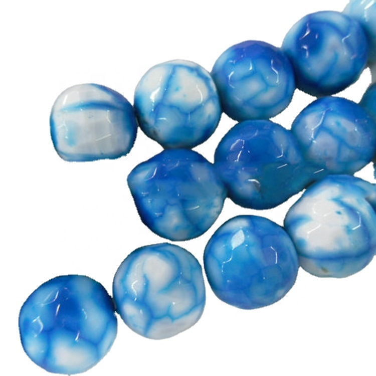 Litríkar perlur úr agat gimsteini 31