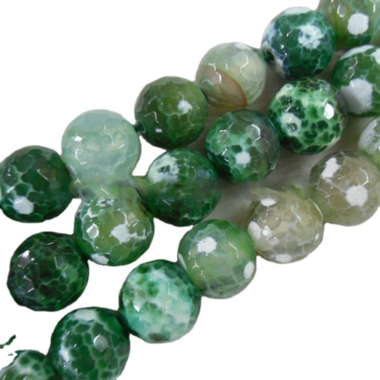 Litríkar perlur úr agat gimsteini 33