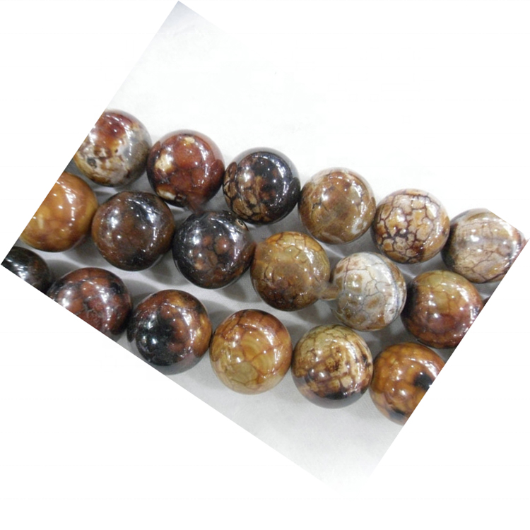 Litríkar perlur úr agat gimsteini 39