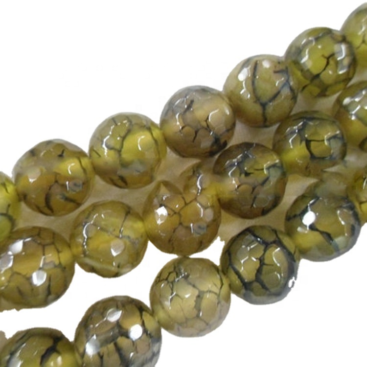 Litríkar perlur úr agat gimsteini 37