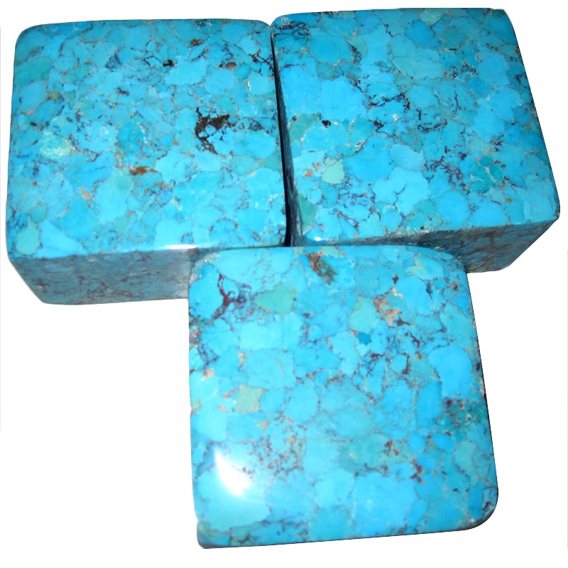 Сапраўдная натуральна сціснутае бірузовы шурпаты сціснуты бірузовы блок 7