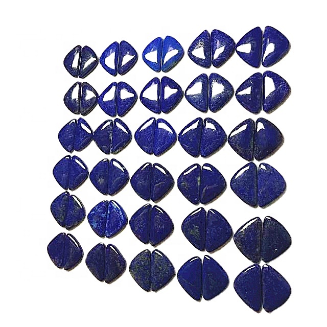 Natural Lapis Lazuli par Cabochon Lapis Fancy Shape Lapis Lazuli Designer Pair Gemstone fyrir skartgripa 32