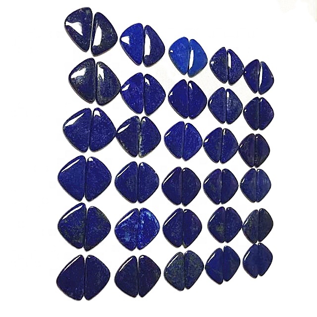 Natural Lapis Lazuli par Cabochon Lapis Fancy Shape Lapis Lazuli Designer Pair Gemstone fyrir skartgripa 30