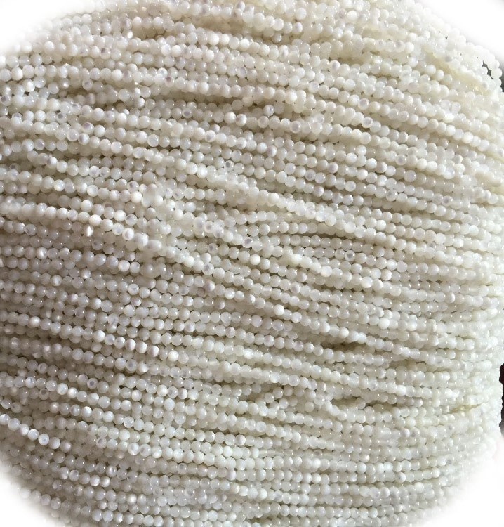 Đá quý bán buôn 1,8mm đến 20 mm Tridacna trắng tự nhiên Hạt đá quý lỏng để làm vòng cổ và vòng đeo tay 32