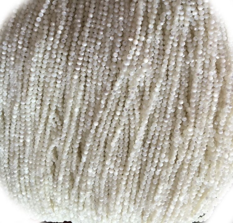 Đá quý bán buôn 1,8mm đến 20 mm Tridacna trắng tự nhiên Hạt đá quý lỏng để làm vòng cổ và vòng đeo tay 34