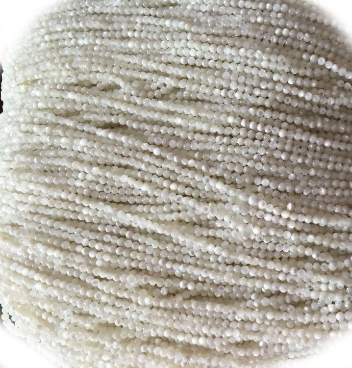 Đá quý bán buôn 1,8mm đến 20 mm Tridacna trắng tự nhiên Hạt đá quý lỏng để làm vòng cổ và vòng đeo tay 36