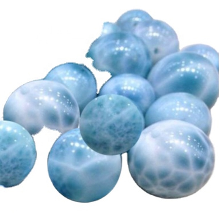 8mm natuurlike dominikaanse larimar ronde gladde aa graad semi-kosbare krale 9