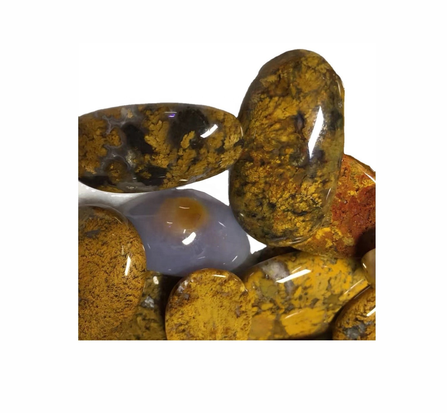 Asili moss agate gemstones wote ukubwa cabochon / semi ya thamani ya jiwe kwa ajili ya kujitia fedha 36