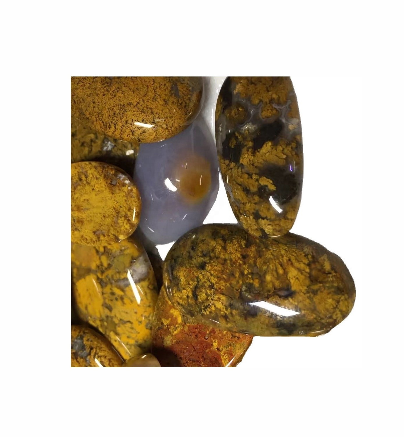 Asili moss agate gemstones wote ukubwa cabochon / semi ya thamani ya jiwe kwa ajili ya kujitia fedha 38