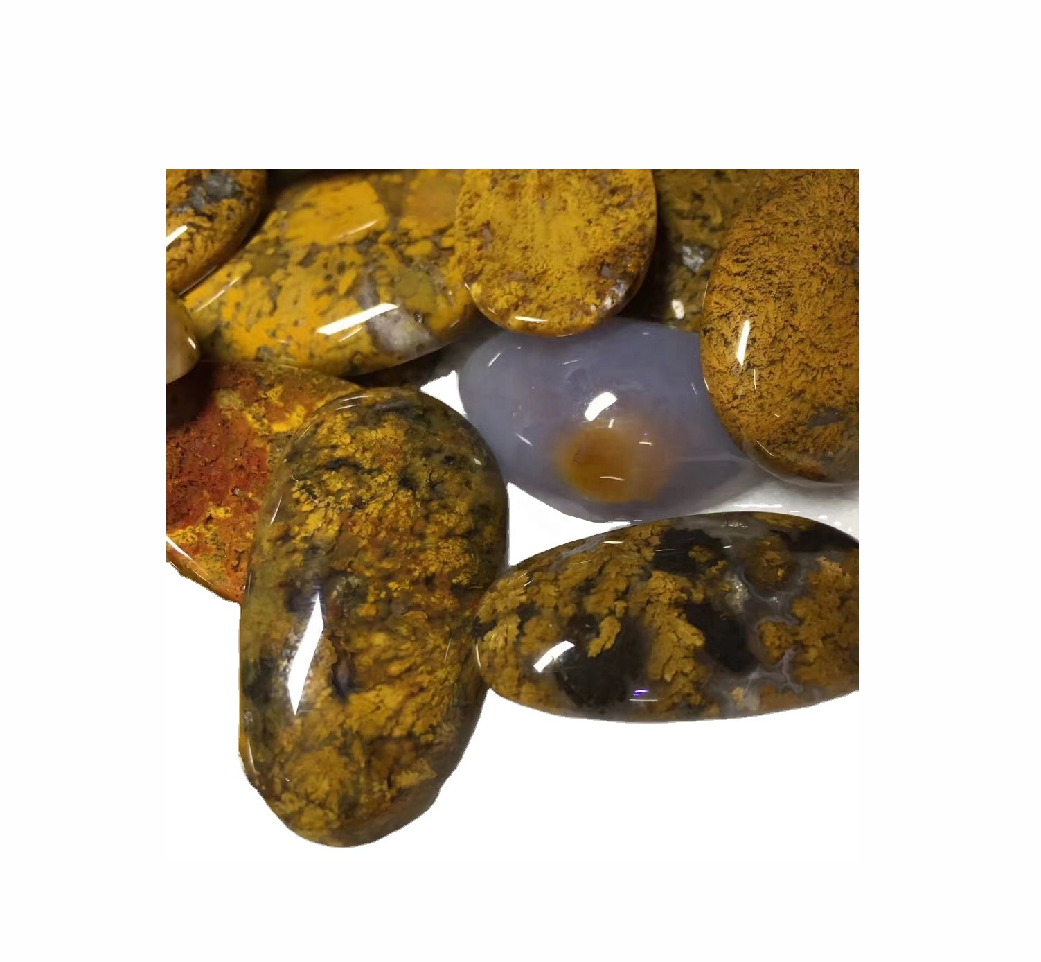 Asili moss agate gemstones wote ukubwa cabochon / semi ya thamani ya jiwe kwa ajili ya kujitia fedha 42