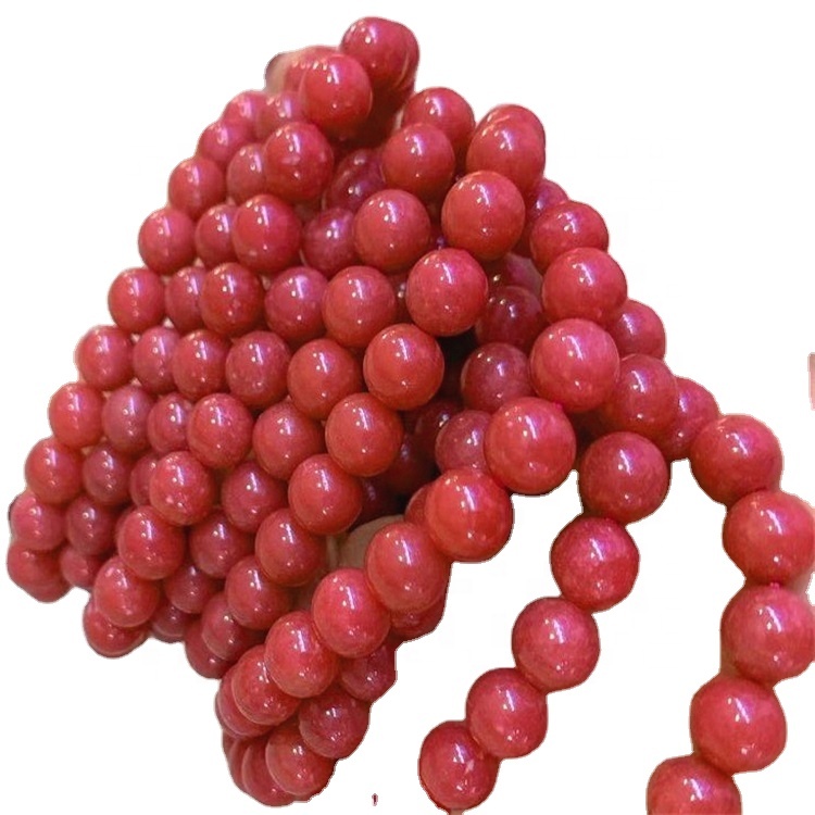 Rhodochrosice gemstone rose brose berose អង្កាំ 6mm ទំហំ 8 មម 10 មម 34