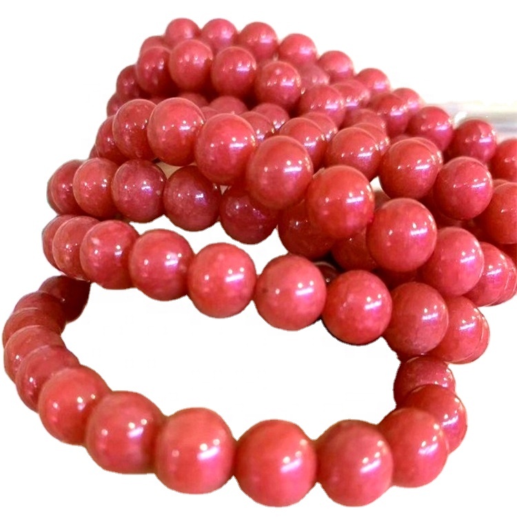 Rhodochrosice gemstone rose brose berose អង្កាំ 6mm ទំហំ 8 មម 10 មម 36