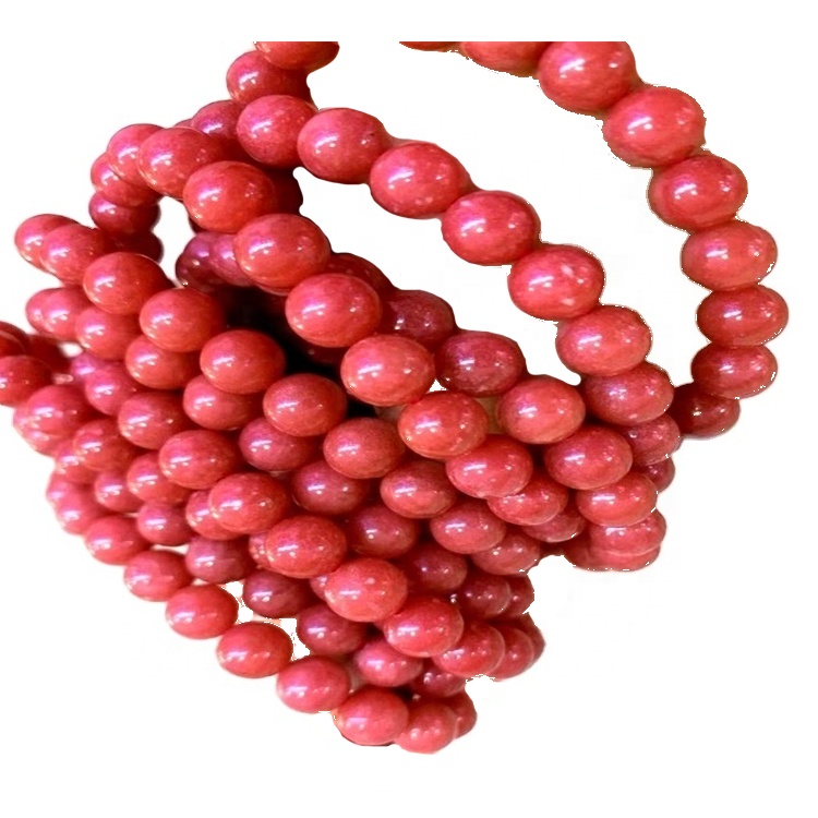 Rhodochrosice gemstone rose brose berose អង្កាំ 6mm ទំហំ 8 មម 10 មម 38