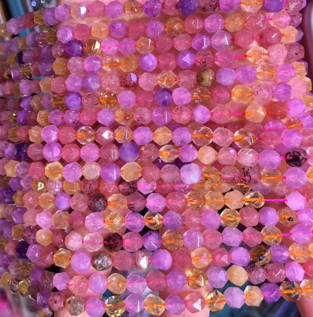 Groothandel hoë kwaliteit natuurlike rowwe epidote klip rou robyn zoisite natuurlike robyn faseted ronde natuurlike edelsteen krale 32