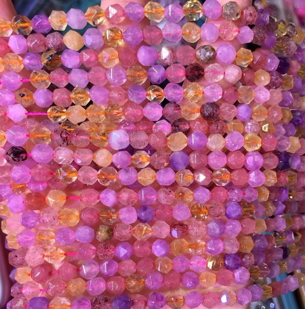 Groothandel hoë kwaliteit natuurlike rowwe epidote klip rou robyn zoisite natuurlike robyn faseted ronde natuurlike edelsteen krale 34