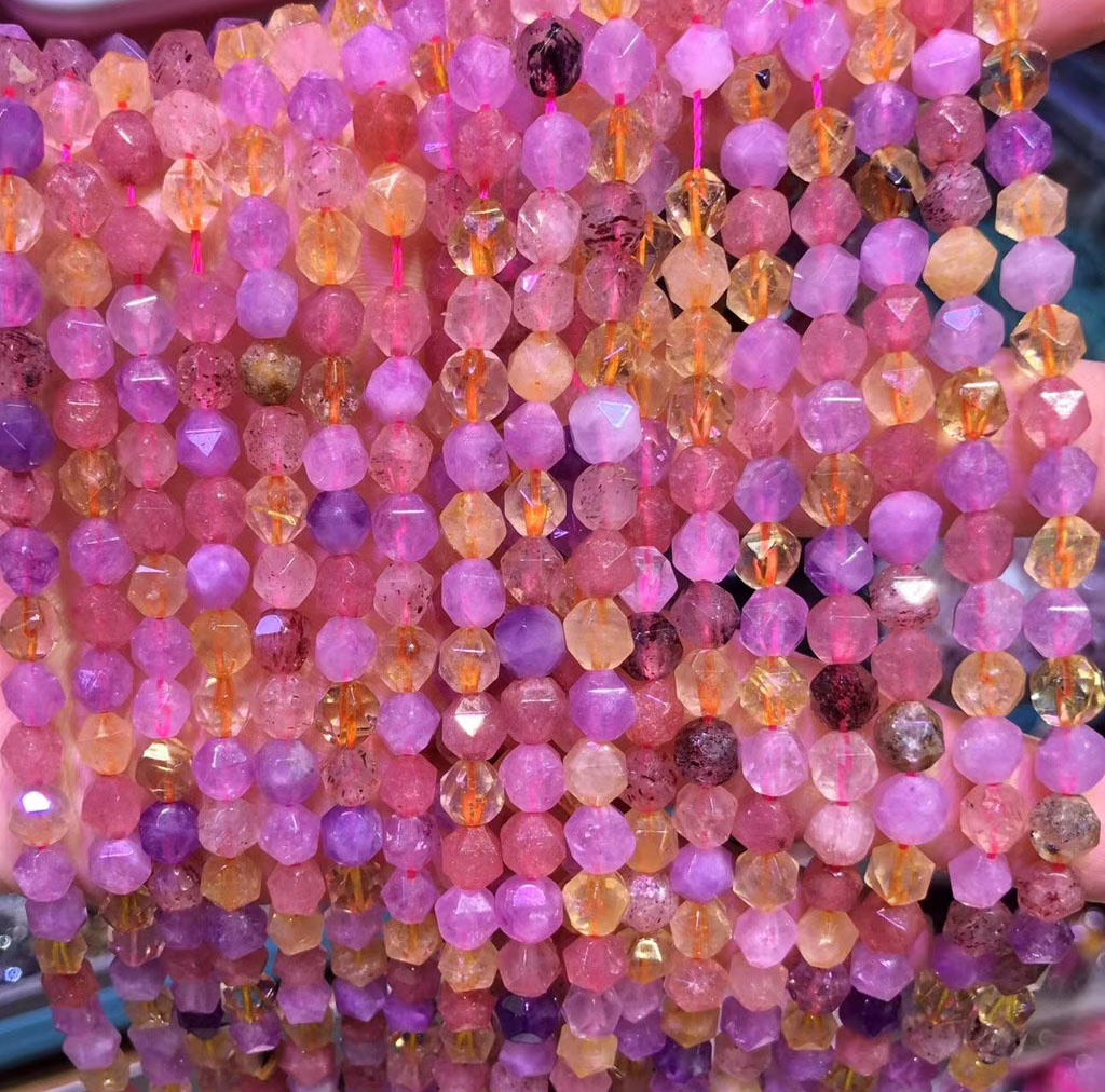 Groothandel hoë kwaliteit natuurlike rowwe epidote klip rou robyn zoisite natuurlike robyn faseted ronde natuurlike edelsteen krale 36