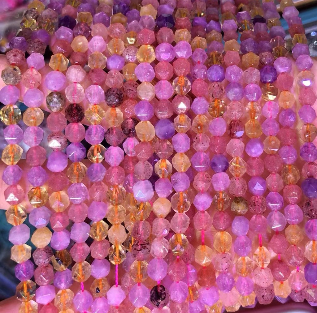 Groothandel hoë kwaliteit natuurlike rowwe epidote klip rou robyn zoisite natuurlike robyn faseted ronde natuurlike edelsteen krale 38