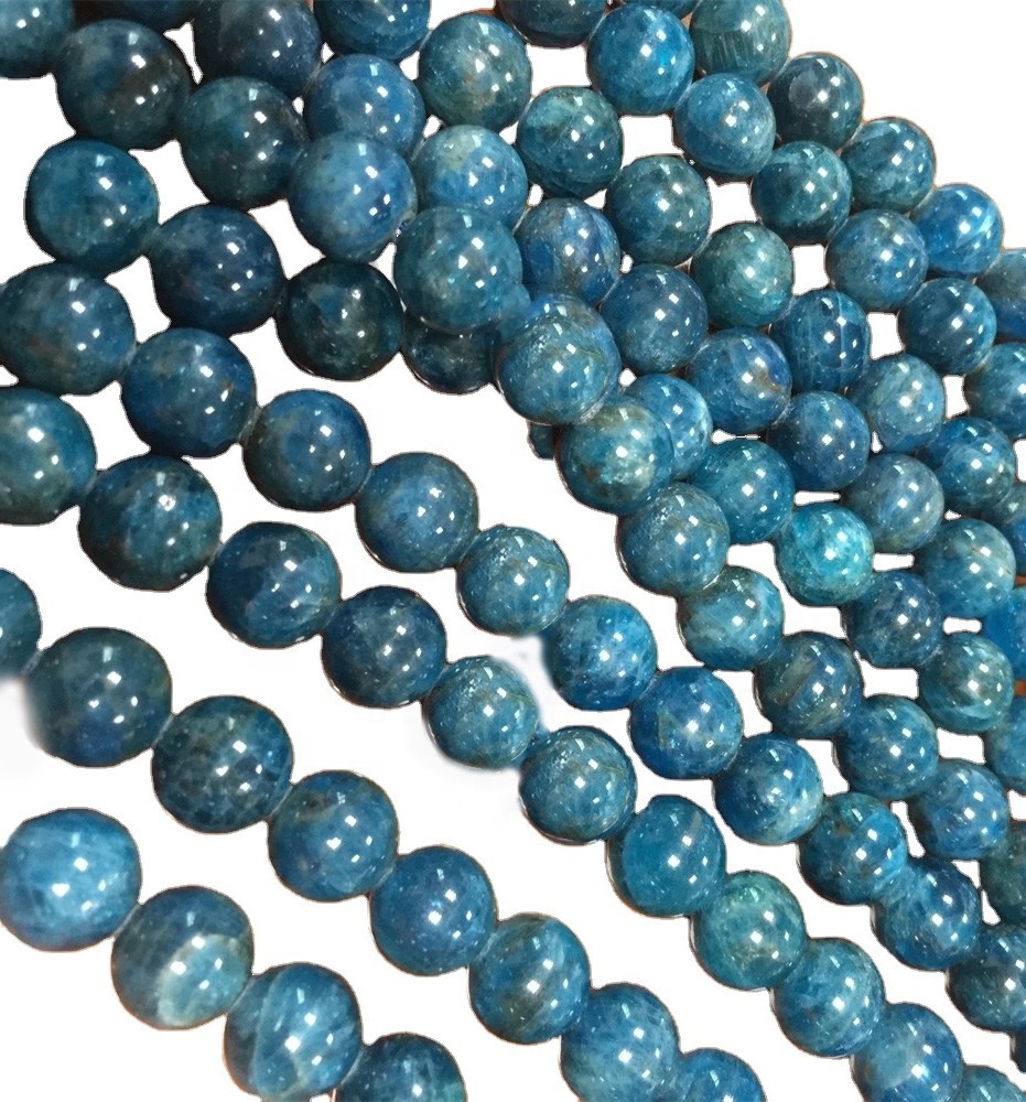 Neon Blue Apatite Gemstone Smooth Round Ball Perlur 32