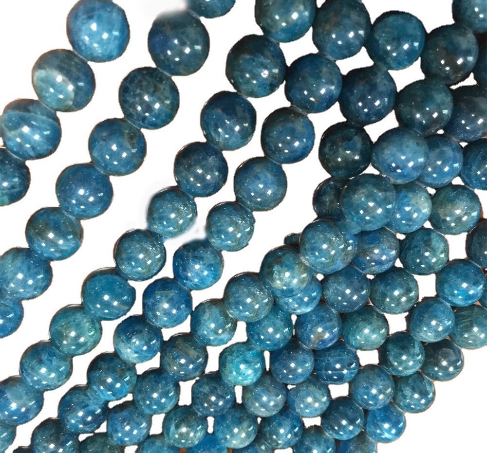 Neon Blue Apatite Gemstone Smooth Round Ball Perlur 34