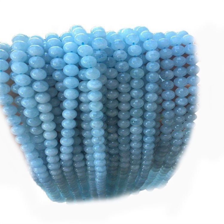 Chilengedwe cha Blue Aquamarine Beads 6mmm 10mm 10mm 10mm kuzungulira miyala yamtengo wapatali ya miyala ya miyala ya diey 35