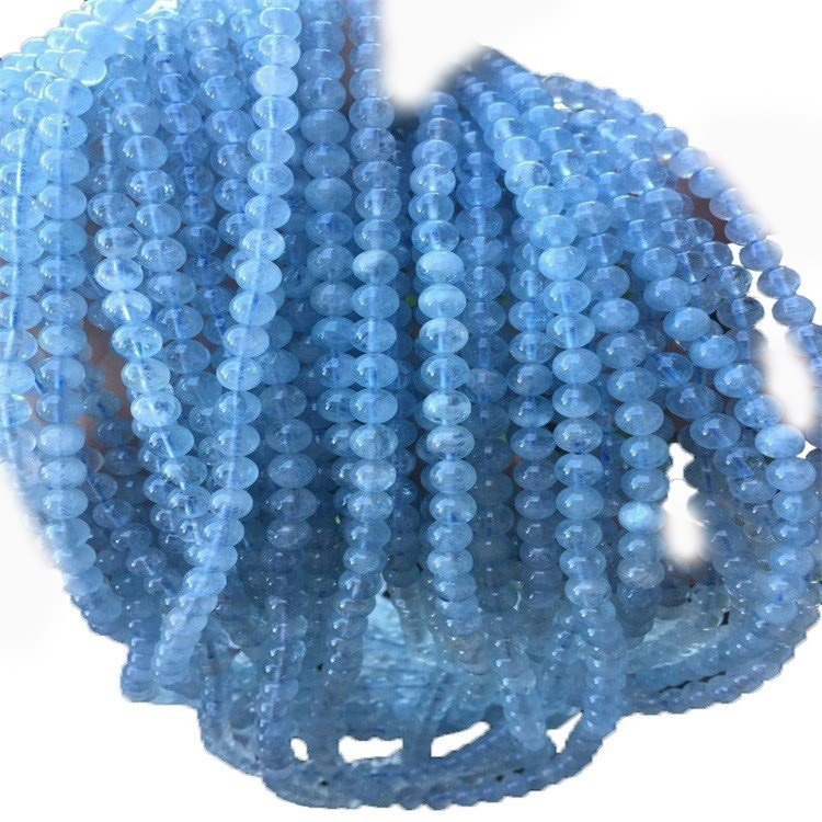 Chilengedwe cha Blue Aquamarine Beads 6mmm 10mm 10mm 10mm kuzungulira miyala yamtengo wapatali ya miyala ya miyala ya diey 41