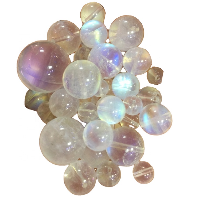 മൊത്ത സ്വാഭാവികവും ഉയർന്നതുമായ മൂൺസ്റ്റോൺ റ round ണ്ട് ബീഡുകൾ 31