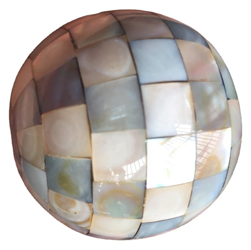 సహజ వైట్ మాప్ రౌండ్ బాల్ షెల్ పూస సముద్రం షెల్ మొజాయిక్ పూసలు 40