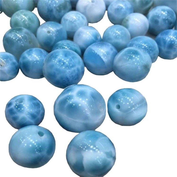 ਥੋਕਲੇ 6mm 8mm 10mm ਕੁਦਰਤੀ ਲਾਰਮਾਰ ਦੇ ਨਿਰਮਲ ਰਤਨ ਗੋਲ ਮਣਲਾਂ 13