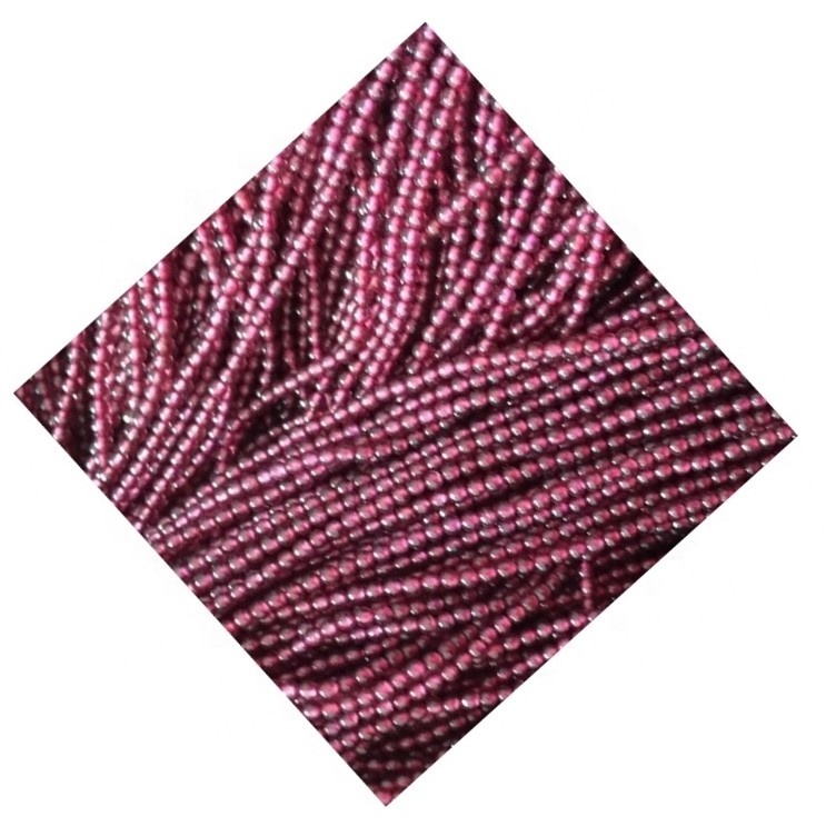 Brasilía Red Garnet Precious Crystal Perlur Natural Garnet Perlur Slétt umferð 7