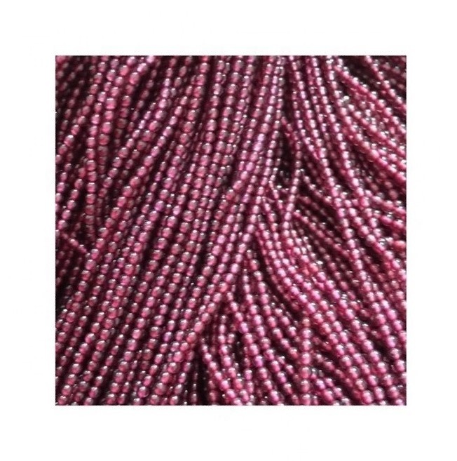 Brasilía Red Garnet Precious Crystal Perlur Natural Garnet Perlur Slétt umferð 13