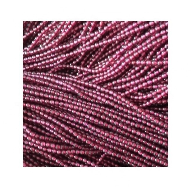 Brasilía Red Garnet Precious Crystal Perlur Natural Garnet Perlur Slétt umferð 11