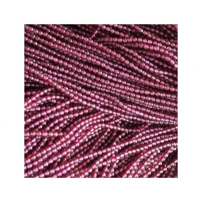 Brasilía Red Garnet Precious Crystal Perlur Natural Garnet Perlur Slétt umferð 15