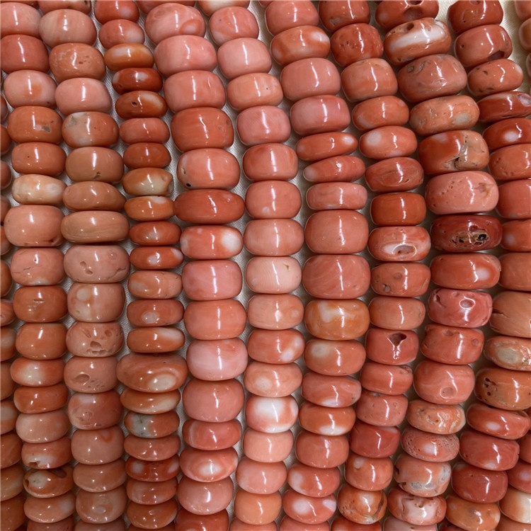 Hot-Sale Laranja Coral Gemstone Smooth Round Beads Strings 34