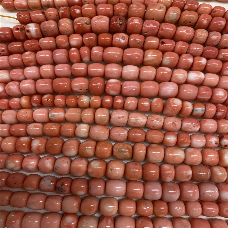 Hot-Sale Laranja Coral Gemstone Smooth Round Beads Strings 38