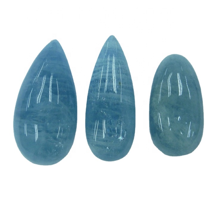 រាងពងក្រពើ KquaMarine GearaMarine CabogoChon រលុង Gemstone សម្រាប់ធ្វើគ្រឿងអលង្ការ 33