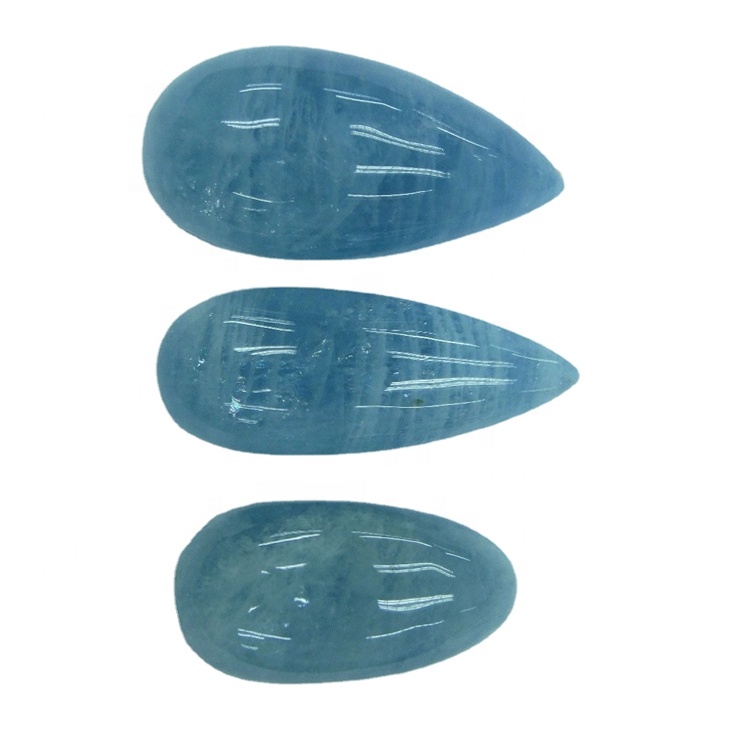 រាងពងក្រពើ KquaMarine GearaMarine CabogoChon រលុង Gemstone សម្រាប់ធ្វើគ្រឿងអលង្ការ 35