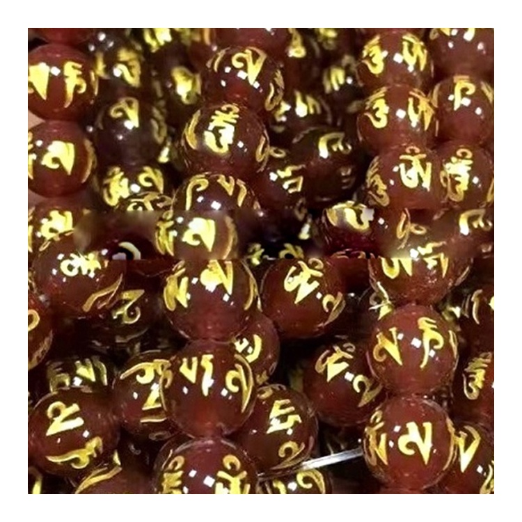 isklesana zlatna pisma crvena ahata i crni ahat okrugli kuglice čine veleprodaju 20