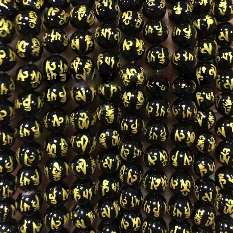 isklesana zlatna pisma crvena ahata i crni ahat okrugli kuglice čine veleprodaju 26