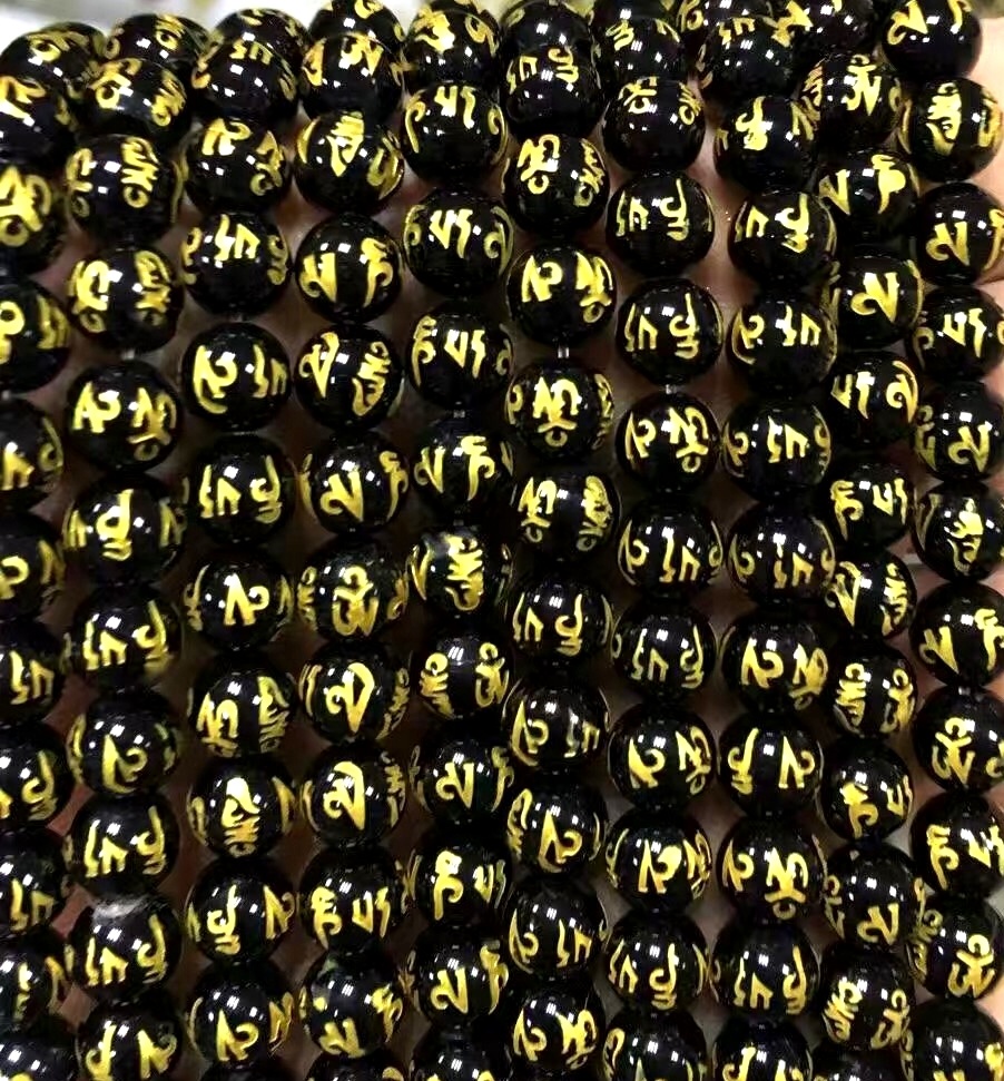 isklesana zlatna pisma crvena ahata i crni ahat okrugli kuglice čine veleprodaju 24
