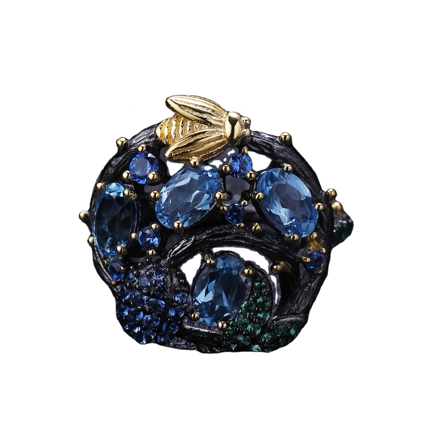 925 ਸਟਰਲਿੰਗ ਕਿਯਨੀਟ ਟਿਪ ਰਿੰਗਸ ਨੀਲਮ ਰਿੰਗਸ 32