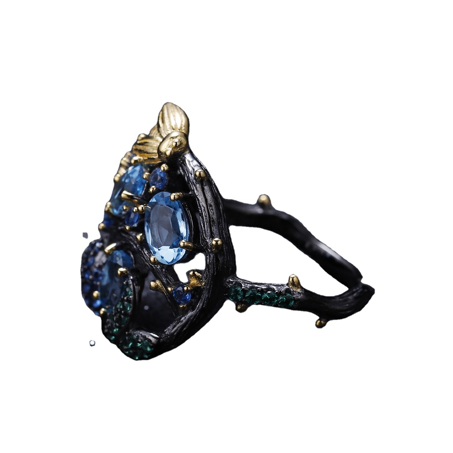 925 ਸਟਰਲਿੰਗ ਕਿਯਨੀਟ ਟਿਪ ਰਿੰਗਸ ਨੀਲਮ ਰਿੰਗਸ 36