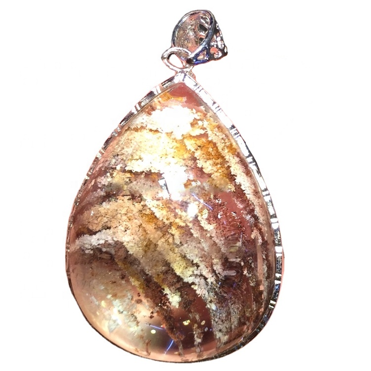 Természetes kiváló minőségű aranyszínű Phantom Crystal medál 9